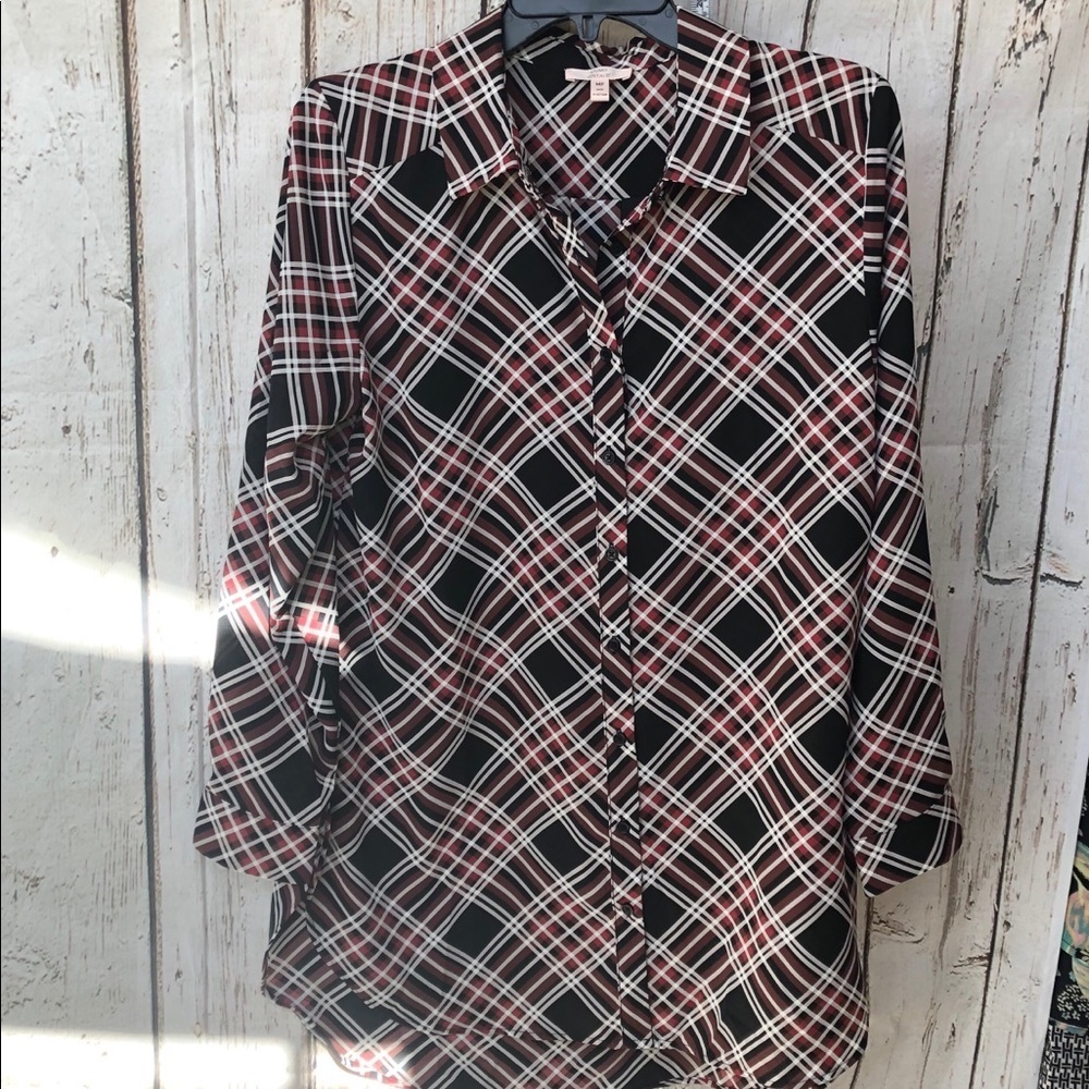 Como Vintage Long Sleeve Utility Tunic Blouse Medium Petite - NWOT - Picture 3 of 7